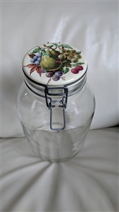 Carlton clear glass jar 3L with porcelain lid wire