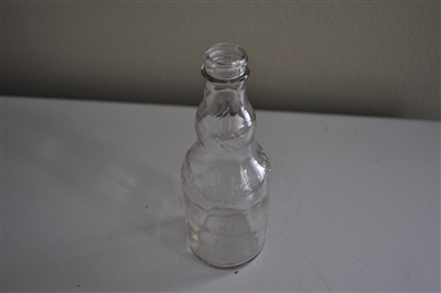 Vintage FRANKS clear glass bottle storage decor