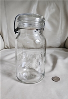 Glass jar with lid and wire bail kitchen storage home decor