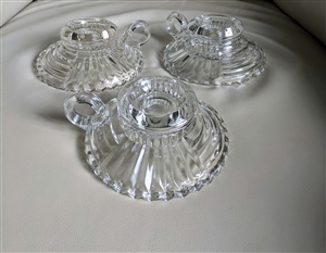 Ahc34-Clear glass candleholders by Anchor Hocking