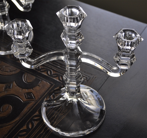 Elegant Crystal candelabra for 3 candles set 2