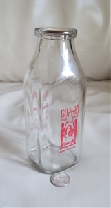 Duraglas milk bottle with advertising One Pint