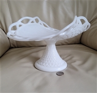 Milk glass pedestal cake plate banana plate