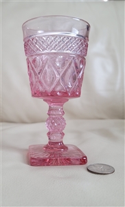 Claret Wine glass in Cape Cod Pink Imperial Glass