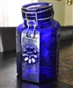 Italian Cobalt Blue glass container with lid