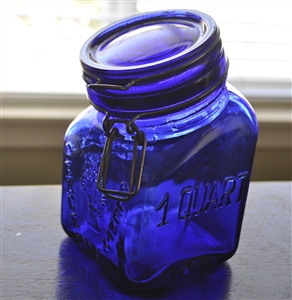 Grannys Products cobalt blue Italian glass jar