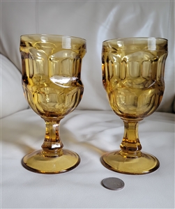 Libbey yellow glass water goblets