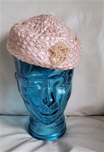 Elegant pink tan color Cello vintage women hat