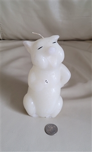 White large Pig vintage wax candle