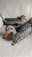 Two rubber/plastic duck decoys Tanglefree label