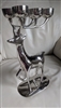 Deer six candles candelabra in high polished metal