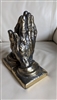 Praying hands bookends by IM company gold tone