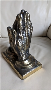 Praying hands bookends by IM company gold tone