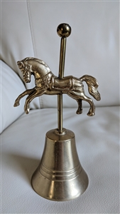 Carousel galloping stallion brass bell