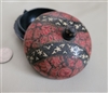 Round paper mache trinket box burgundy black color