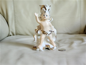 Cherub vintage porcelain candle holder WALES Japan