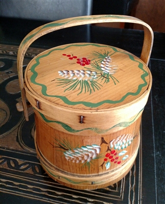 Vintage Firkin small lidded storage bucket