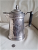 Antique embossed design silver plated teapot