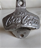 Vintage Enjoy Coca Cola bottle opener silver tone metal, Taiwan.