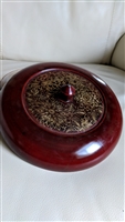 MARUAI decorative lidded bowl with metal base