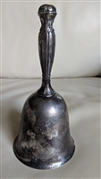 Silver plated large dinner bell with floral accent