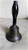 Antique dinner bell brass with wooden handle