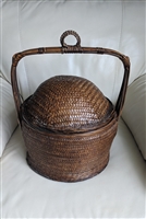Antique Chinese Asian wedding basket with lid