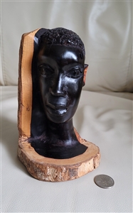 Ebony African woman carving tribal art display