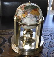 VIntager carousel gem inlayed globe with clocks
