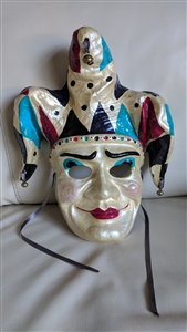 Paper Mache Venician Jesper mask for wear or decor