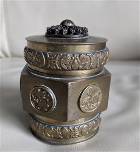 Chinese brass animal decor storage lidded box