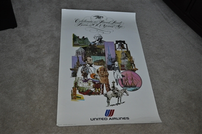 United AirLines 1975 travel original poster