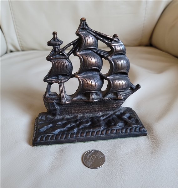 Vintage offers Metal Ship With Sail Bookends