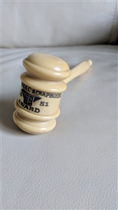 Celluloid gavel from 1951 scrapbooking nationals