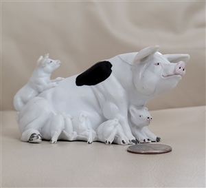 Sow with 5 piglets collectible AAA toy decor