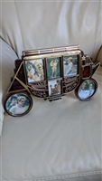 Carriage shaped standing Amber photo frame