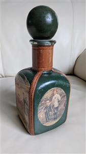 Leather wrapped vintage bottle Golf theme decor