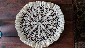 Large hand crochet doily for table decor