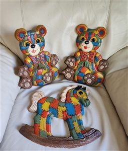 Nursery Foam Craft wall decor Bears and a Horse