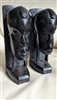 vintage african hand carved wood tribal bookends