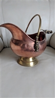 Ash Coal bucket copper brass lion heads porcelain decorative display centerpiece display