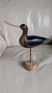Hand carved wooden shorebird standing home decor and gifts for any room