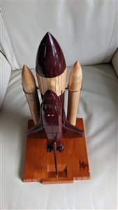 Multi color wooden NASA rocket shuttle decor