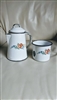 Vintage small metal pitcher and cup set