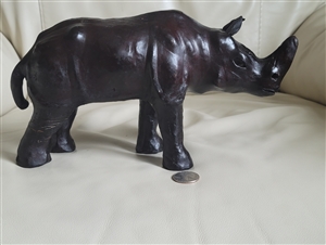 Amazing Rhino Leather wrapped decorative display