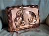 Large copper bunny rabbit embossed baking pan