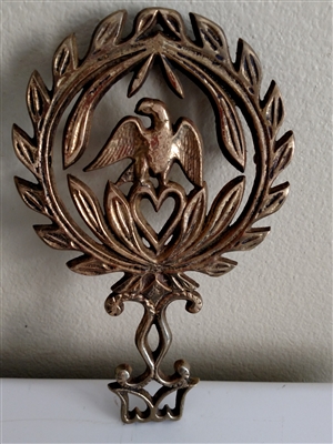 Vintage brass Eagle and heart trivet kitchen aid