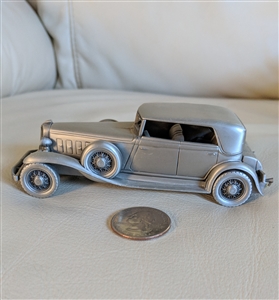 1932 Chrysler LeBaron pewter car sculpture 1975 Danbury Mint hallmark base