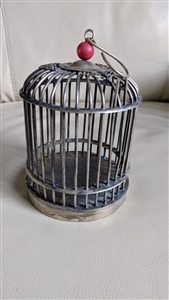 Metal handcrafted cage with butterflies decor