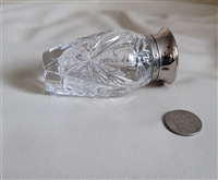 Vintage Ralph Lauren cut glass Climate Response bottle with starburst pattern and metal lid